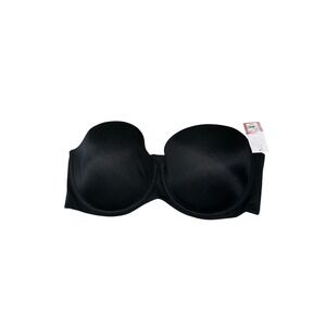 Cacique Lightly Lined Multi Way Strapless Black Bra Size 42DDD New‎